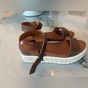 MIA Tan Women's Sandals with White Soles
